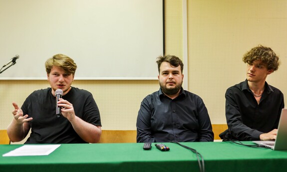 Studenckie Koło Nauk Społecznych: ,,Socjeta’’, Michał Gancarz, Hubert Kaprocki, Hubert Borek, fot. organizator  