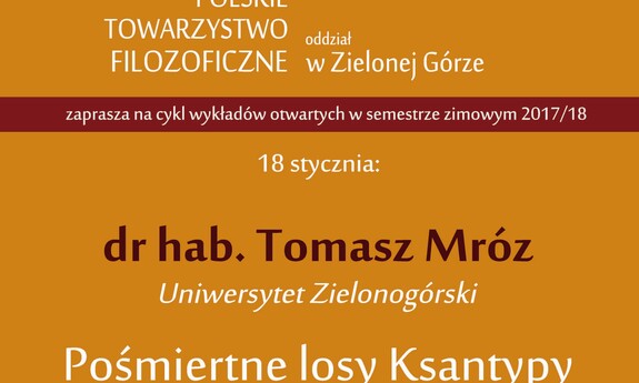 Pośmiertne losy Ksantypy – wykład na UZ