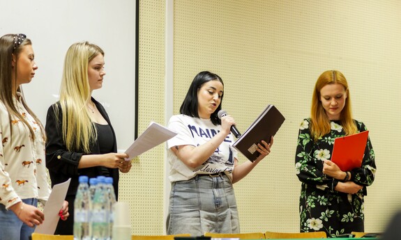 Koło Naukowe Pedagogów Specjalnych ,,Inkluzja’’:  Oliwia Wołowska, Ines Muszyńska, Zuzanna Brzychcy, Gabriela Ruszel, fot. organizator  