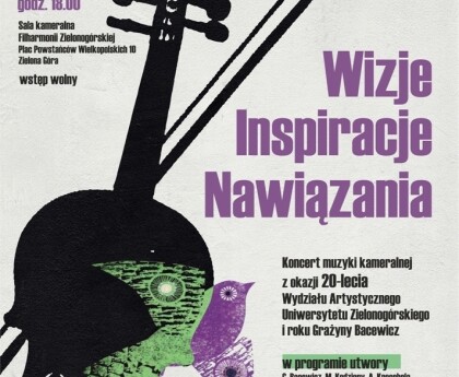 Wizje – Inspiracje – Nawiązania - na koncert  współczesnej muzyki kameralnej zaprasza Instytut Muzyki UZ